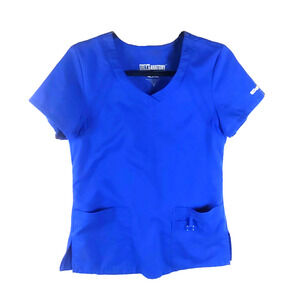 Grey's Anatomy Acting Women's Scrub Top Size Small Blue